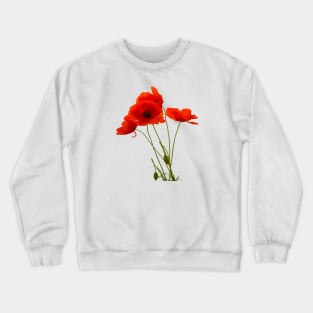 Delicate Red Poppies Floral Bouquet Crewneck Sweatshirt